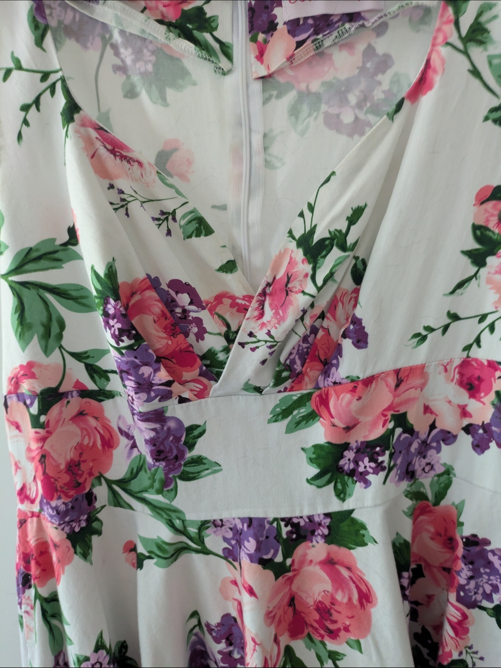 Retro Swing Fit&Flare Midi Dress Floral Romantic Garden Party Belle Poque Size L - Picture 4 of 12
